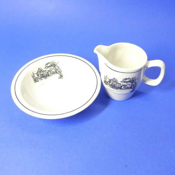 Royal Doulton Hotelware Steelite Black/White Creamer & Saucer - Picture 7 of 13